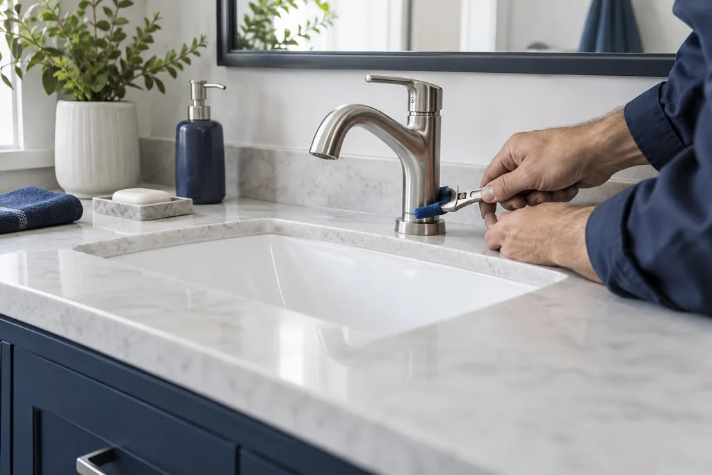 Illustration de plomberie au lavabo